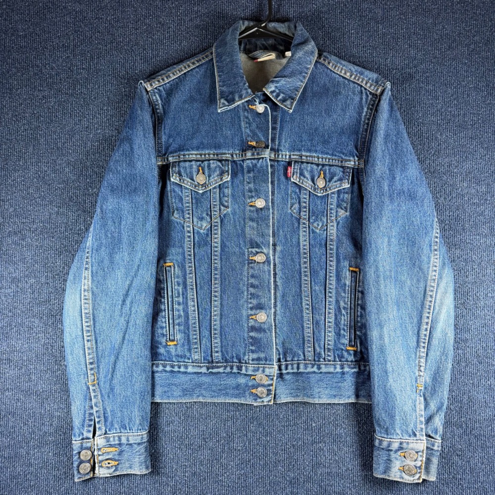 Levi's Red Tab Denim Trucker Jacket Medium Wash Mens S 77430